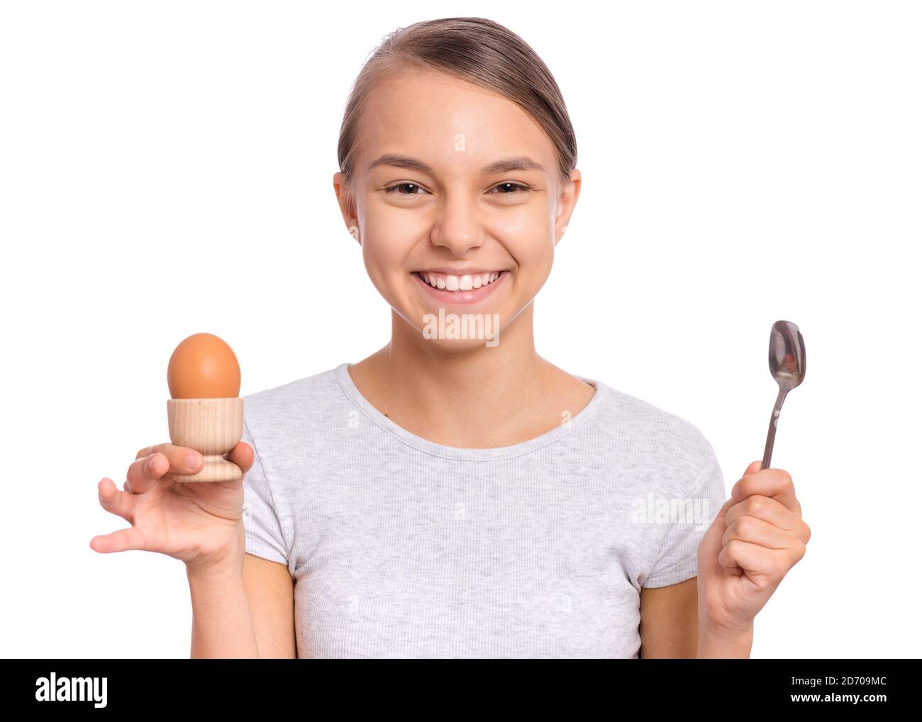 Happy woman smile boiled egg hi-res stock photography and images - Alamy