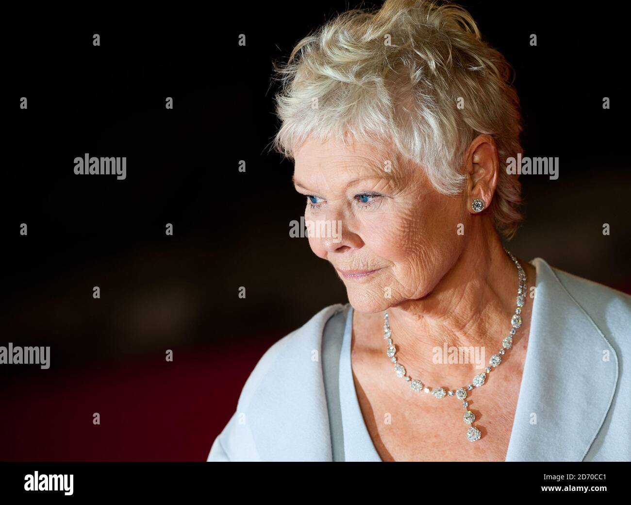 Dame Judi Dench attending the premiere of Skyfall, at the Royal Albert Hall in west London. Stock Photo