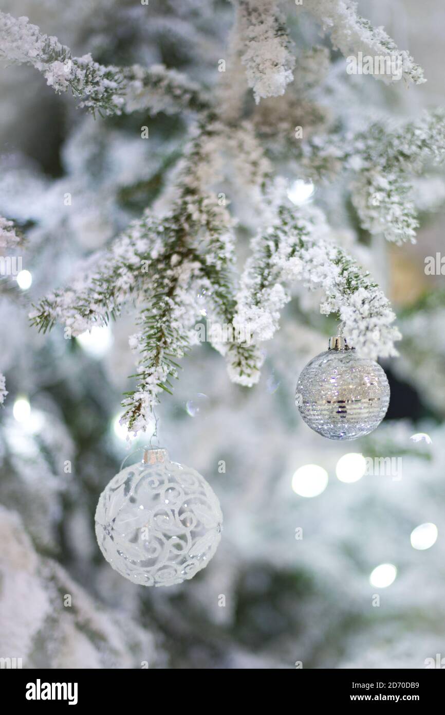 Christmas decorations on display at the Ideal Home Show at Christmas, in Earl's Court, London