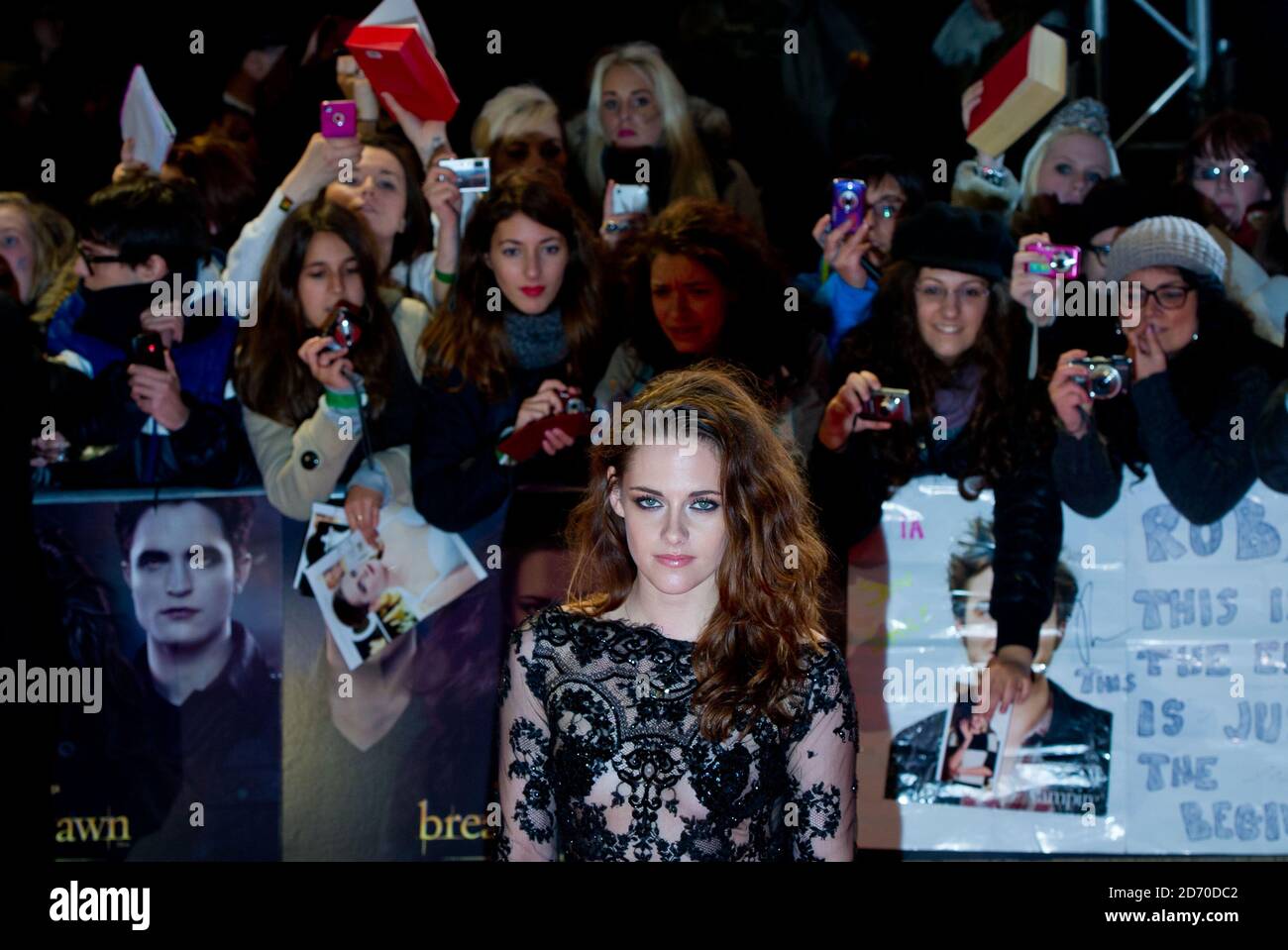 Kristen Stewart arriving at the Twilight Saga - Breaking Dawn Part II premiere, in Leicester Square, London Stock Photo