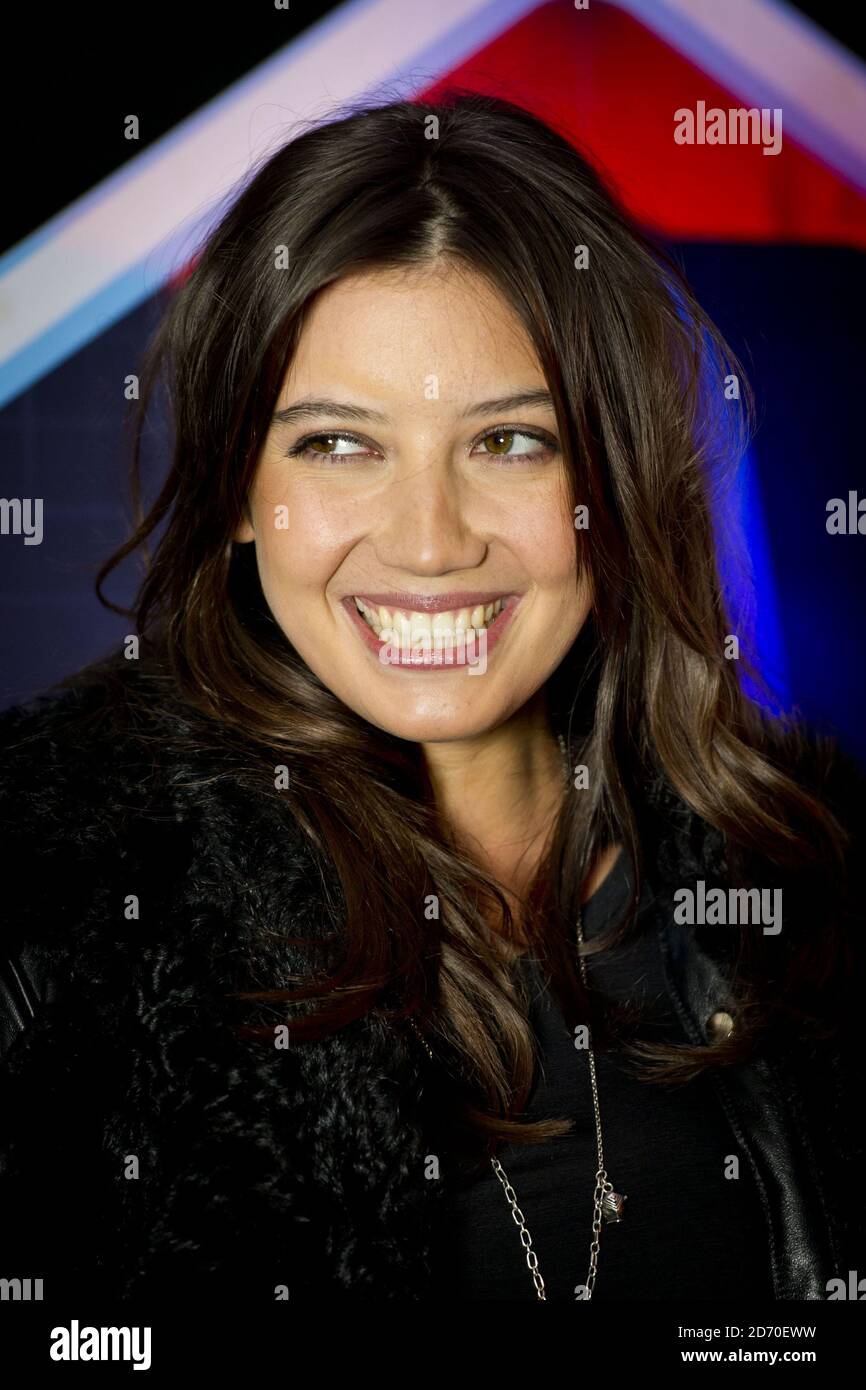 Daisy Lowe attending the Lynx Space Academy launch party, at the Wimbledon Studios in south London, where Buzz Aldrin announced that the brand is sending someone from the UK into space. Stock Photo