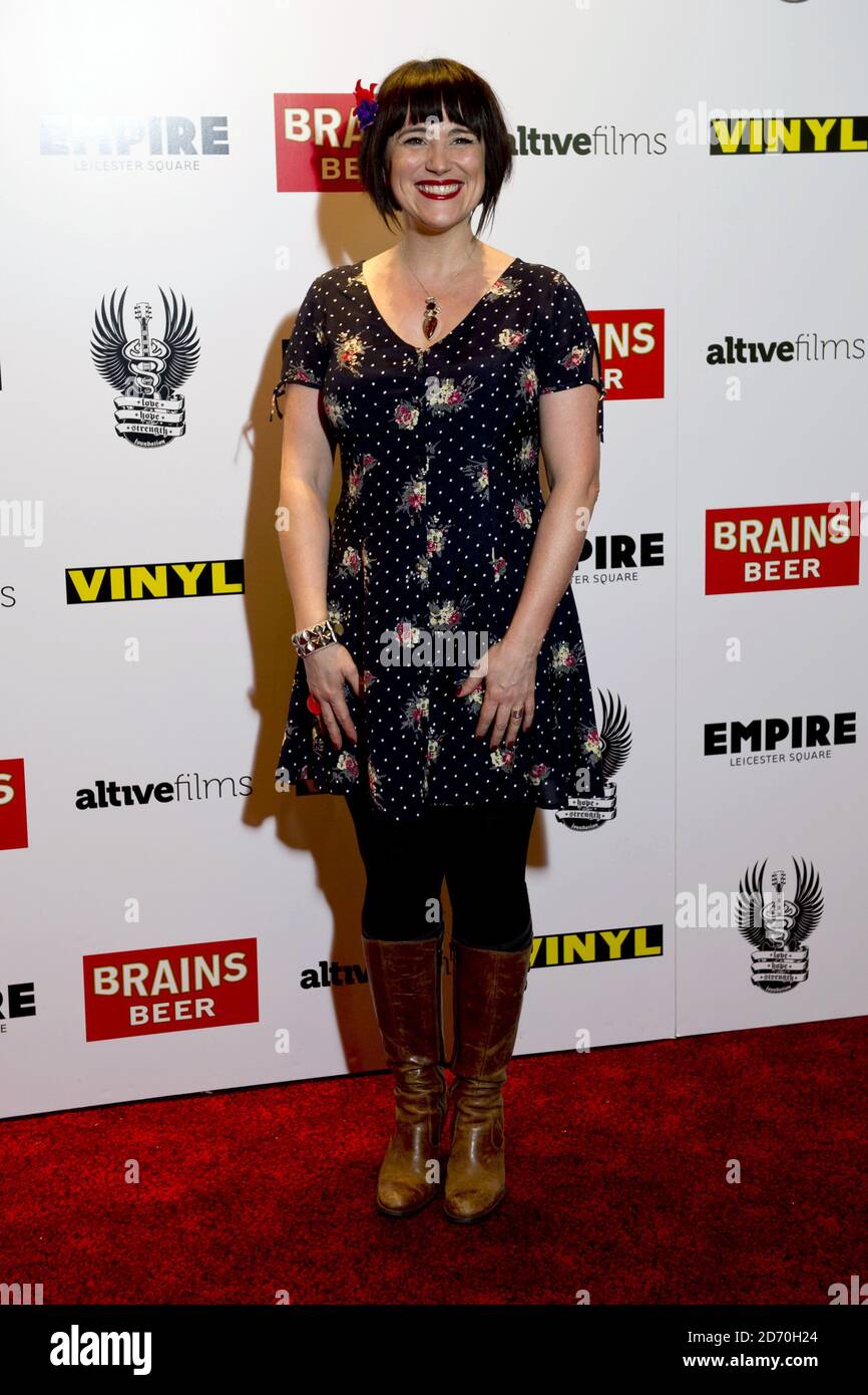 Tracy Whitwell attending a gala screening of Vinyl, at the Empire