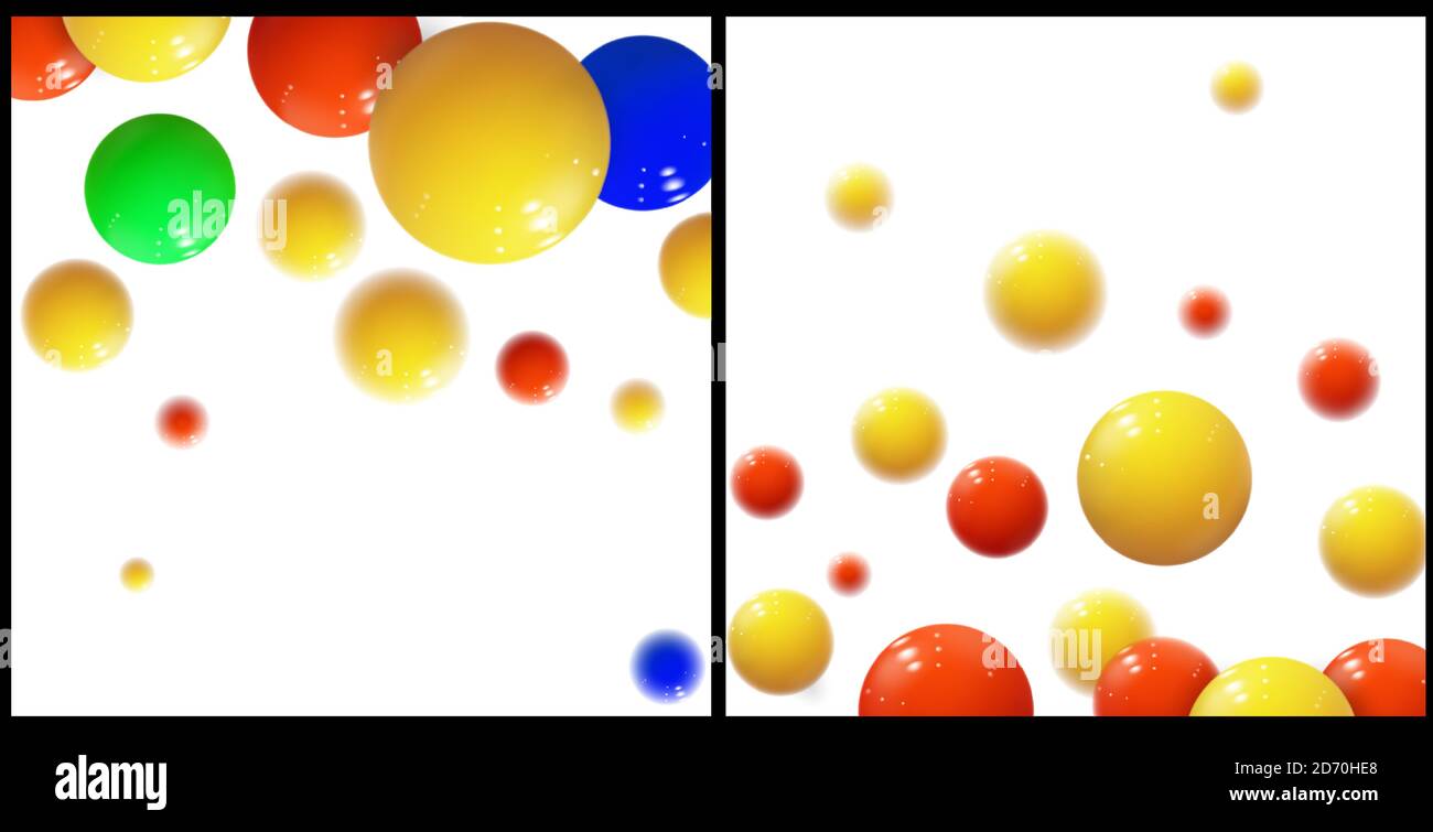 Plastic bubbles, spheres. Glossy balls. Vector Set Stock Vector Image