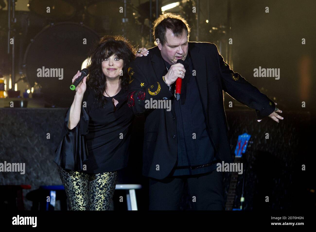 Meat Loaf performing with Patti Russo at the O2 Arena in East London