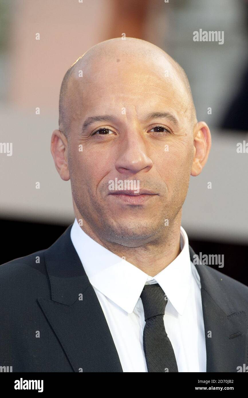 Vin Diesel attending the world premiere of The Fast and the Furious 6, at the Empire Leicester Square in London. Stock Photo