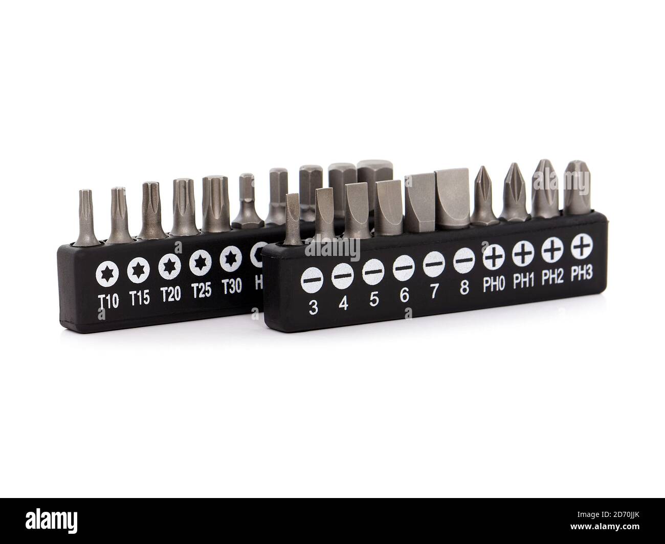 Set of screwdriver bits, heads, tips, isolated on white Stock Photo Alamy