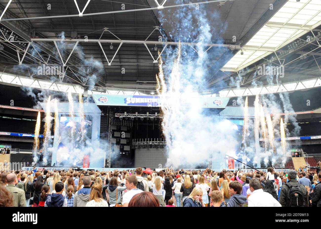 The crowd during Capital FM's Summertime Ball at Wembley Stadium, London. Stock Photo