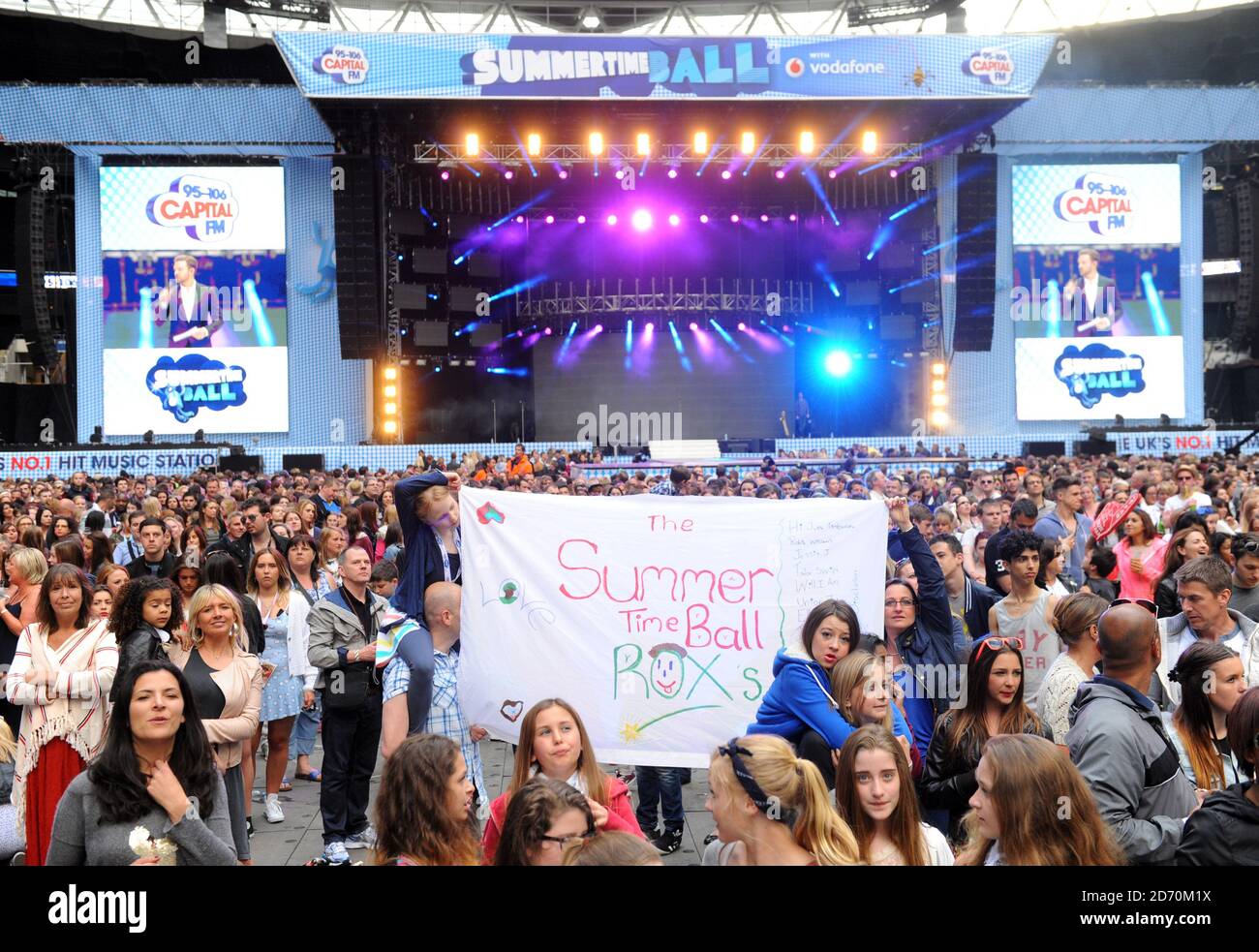 The crowd during Capital FM's Summertime Ball at Wembley Stadium, London. Stock Photo