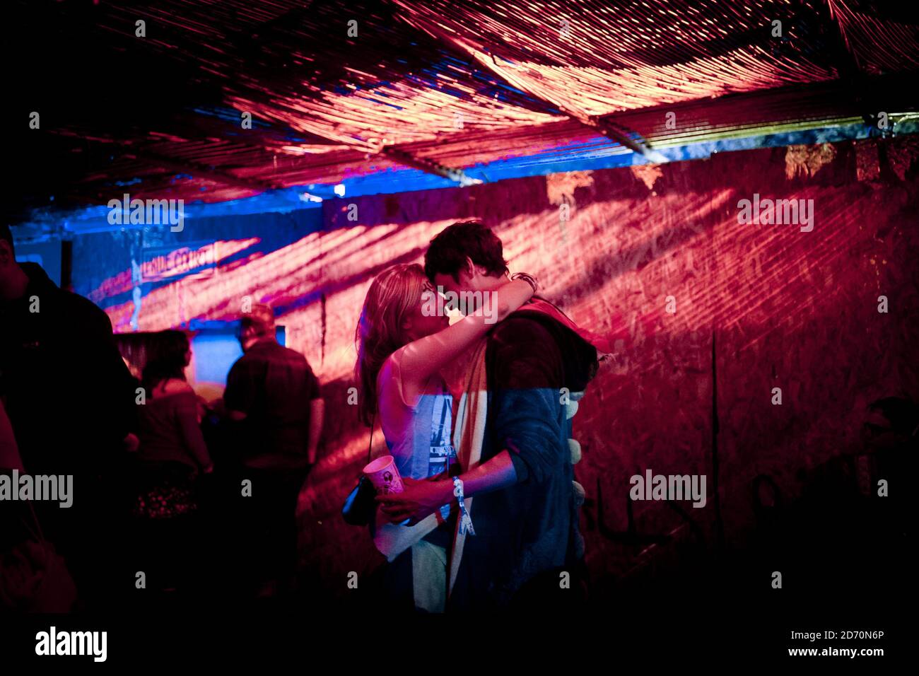 Festival Goers In The Shangri La Area Of Glastonbury Festival At