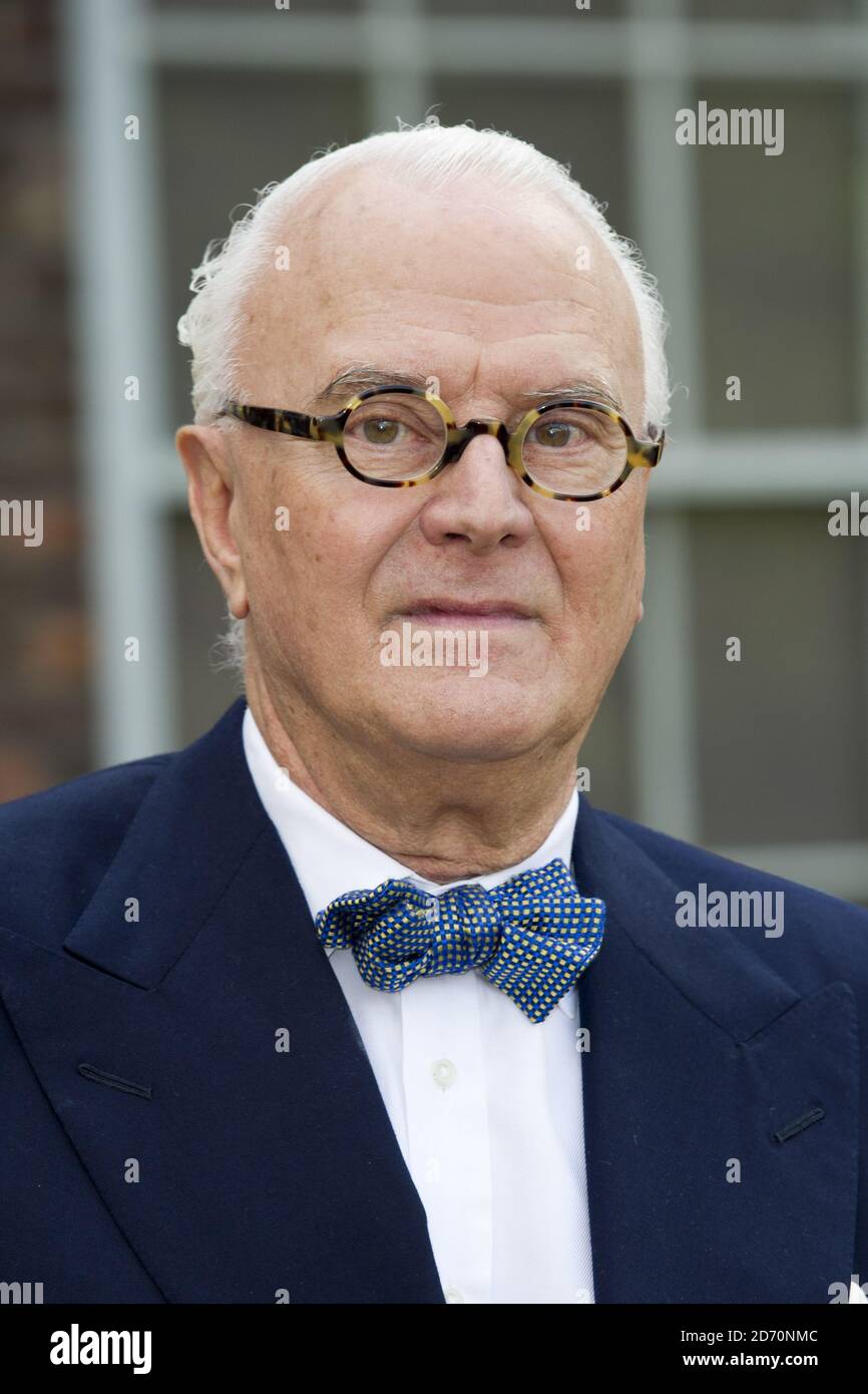Manolo Blahnik attending the opening night of the Fashion Rules Exhibition, at Kensington Palace in London. Stock Photo
