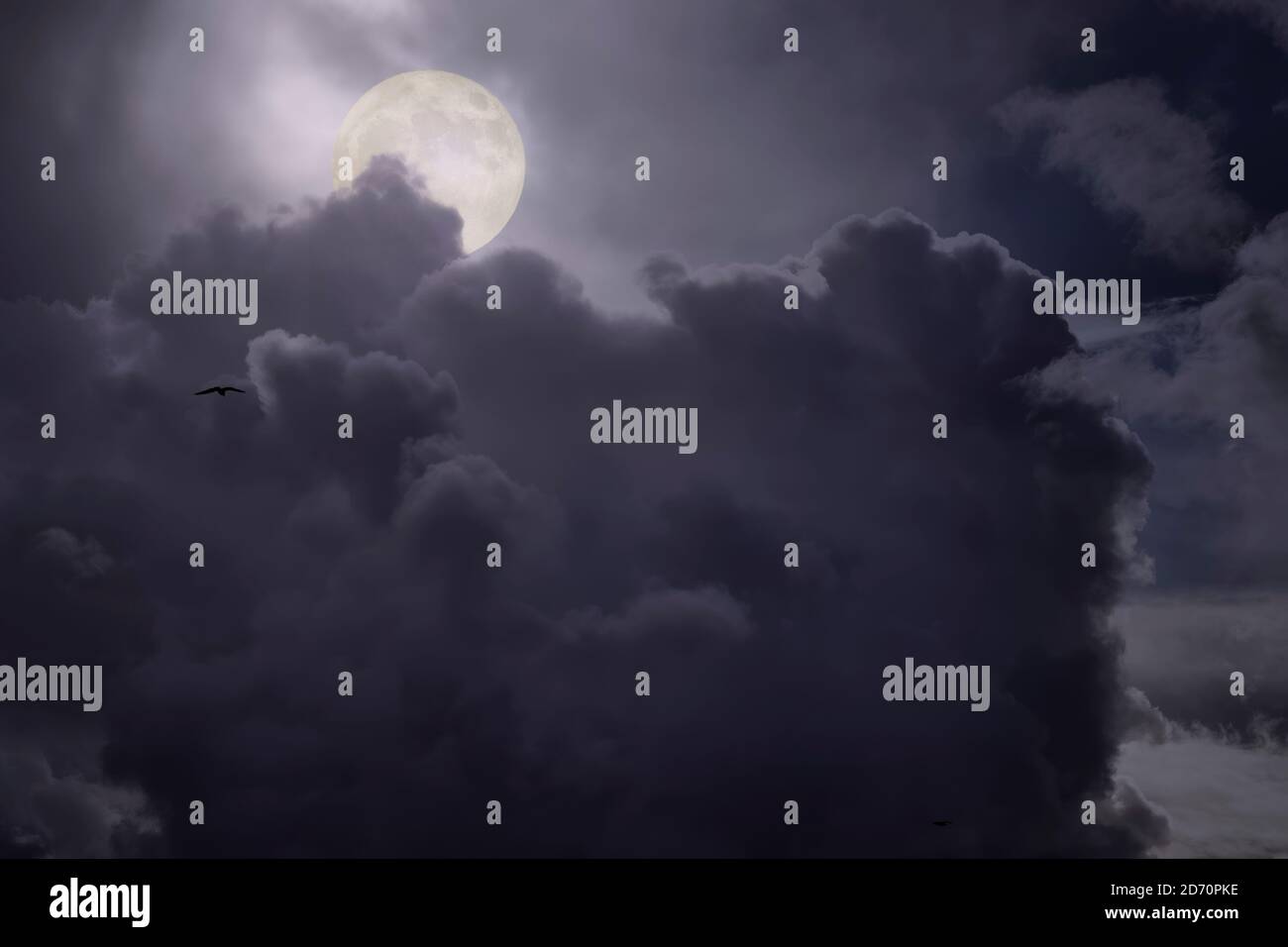 Dark overcast full moon night sky Stock Photo - Alamy