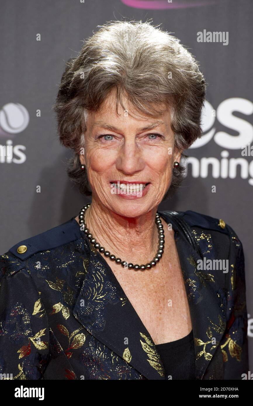 Virginia Wade attending the The Grand Opening of the Statoil Masters Tennis, at the Royal Albert Hall in west London. Stock Photo