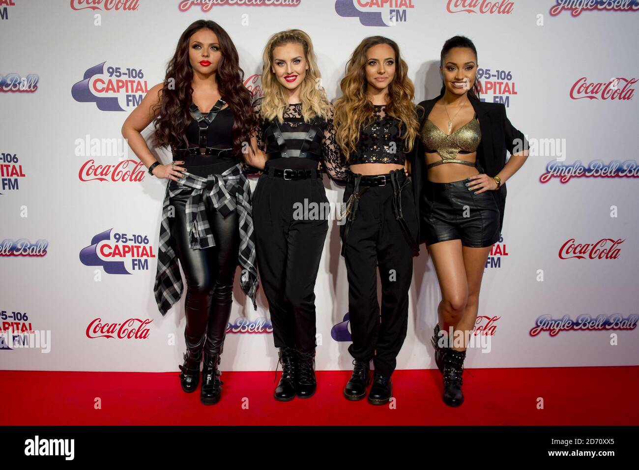 Little Mix pictured at the Capital FM Jingle Bell Ball, at the O2 Arena in east London. Stock Photo