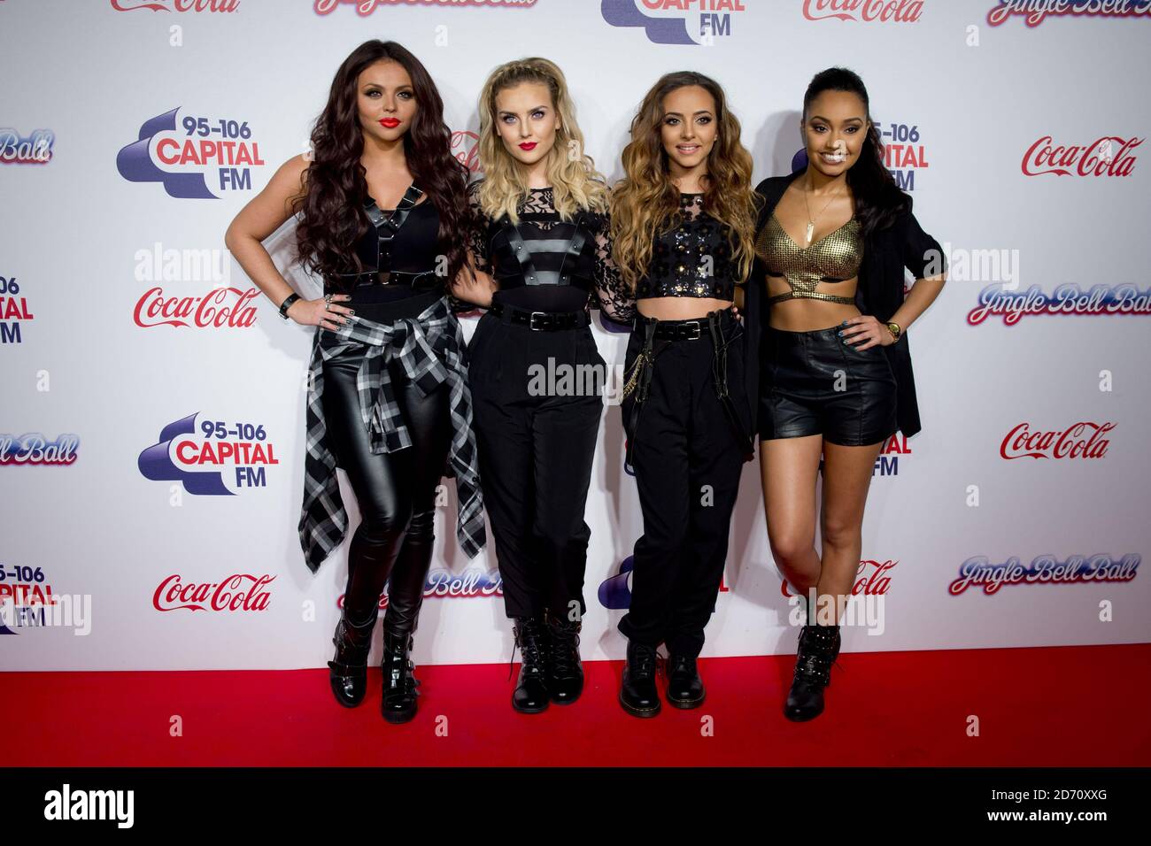 Little Mix pictured at the Capital FM Jingle Bell Ball, at the O2 Arena in east London. Stock Photo