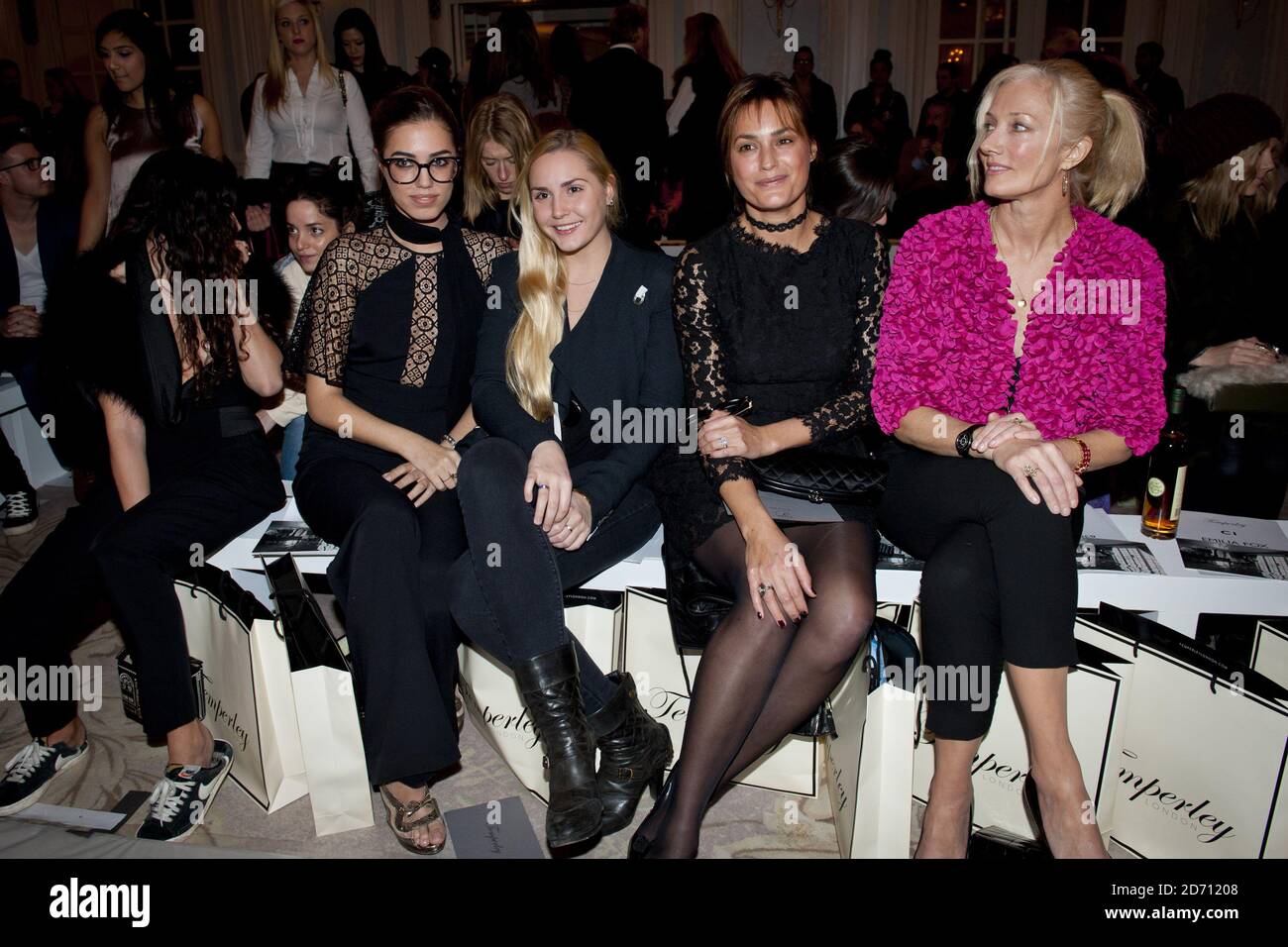 The front row including Eliza Doolittle, Amber Le Bon, Yasmin Le Bon