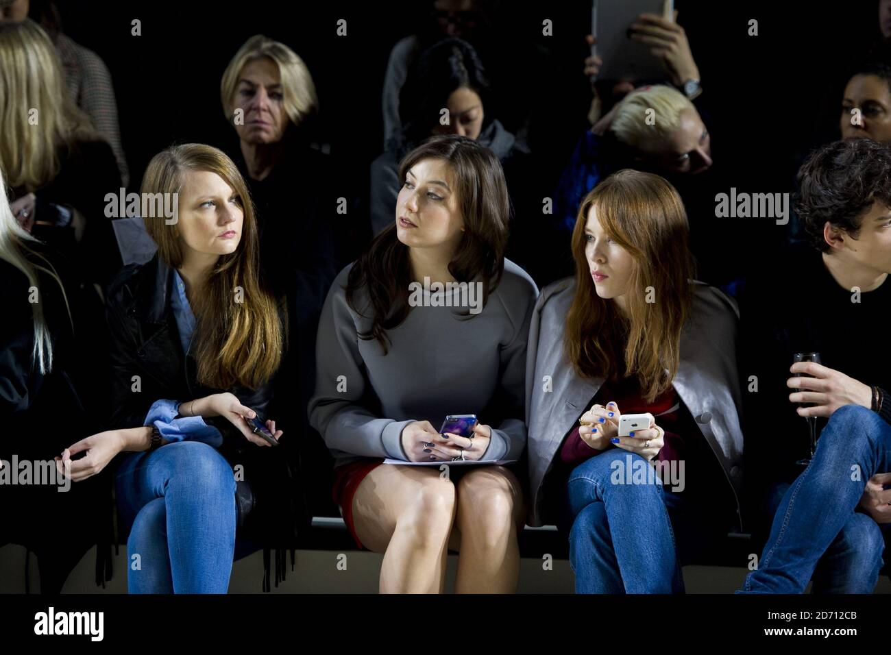 Daisy Lowe and Angela Scanion, attending the Fashion East fashion show ...