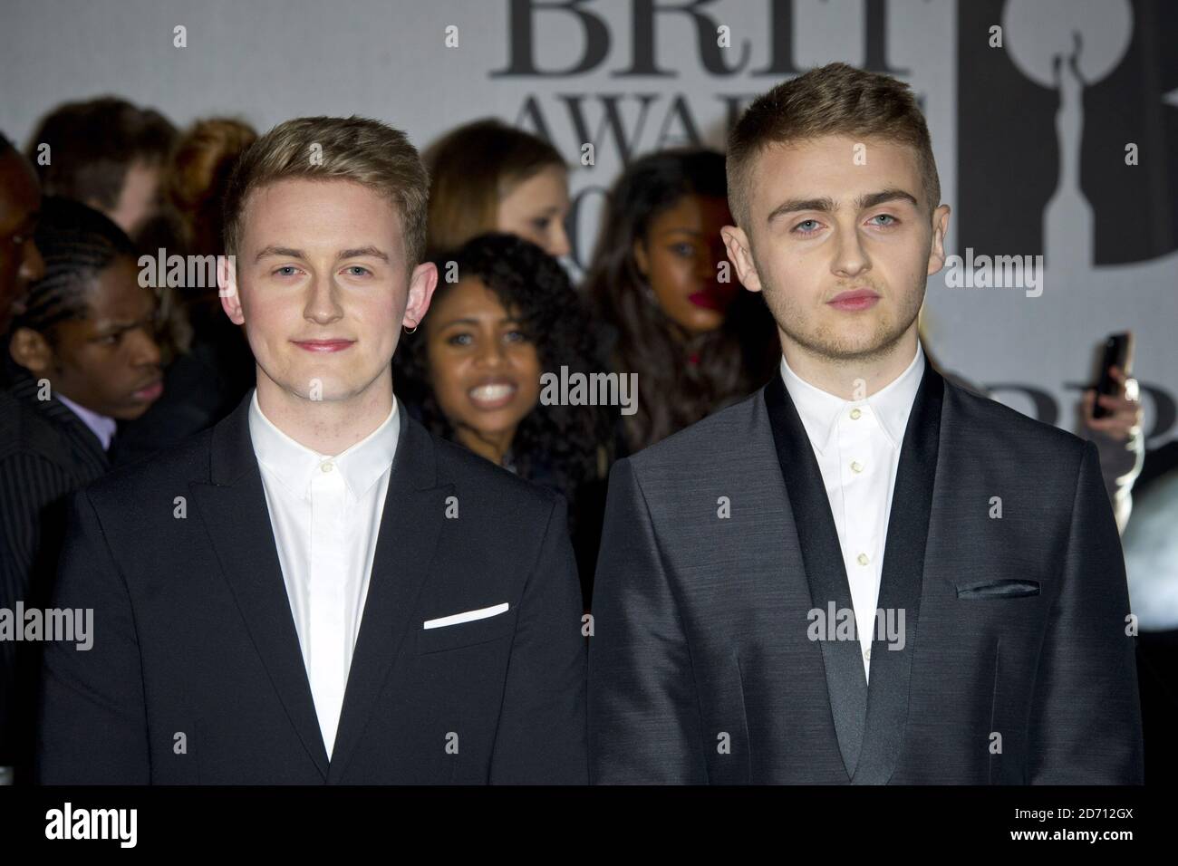 Guy And Howard Lawrence Of Disclosure Attending The Mastercard Brit Awards At The O2 Arena In East London Stock Photo Alamy