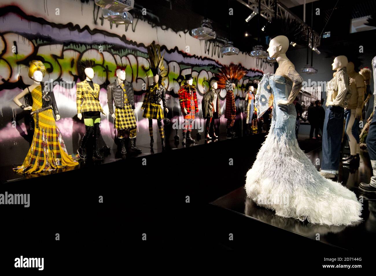 Exhibits on display at the opening of the Jean Paul Gaultier: From the  Sidewalk to the Catwalk exhibition, at the Barbican Centre in east London  Stock Photo - Alamy