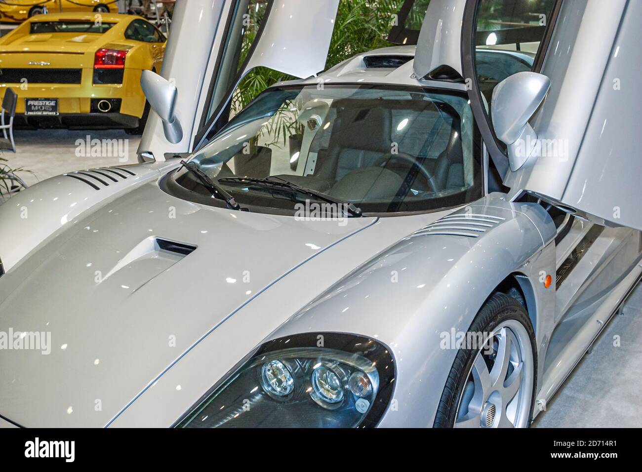 Florida,Miami Beach Convention Center,centre International Auto Show,annual event luxury sports car scissor doors, Stock Photo