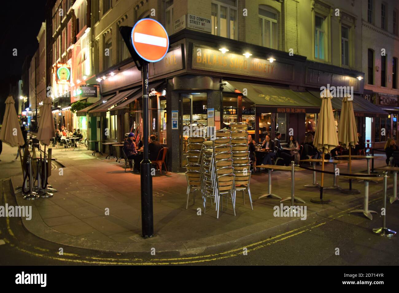 Restaurants and bars closing early on Old Compton Street, Soho. New