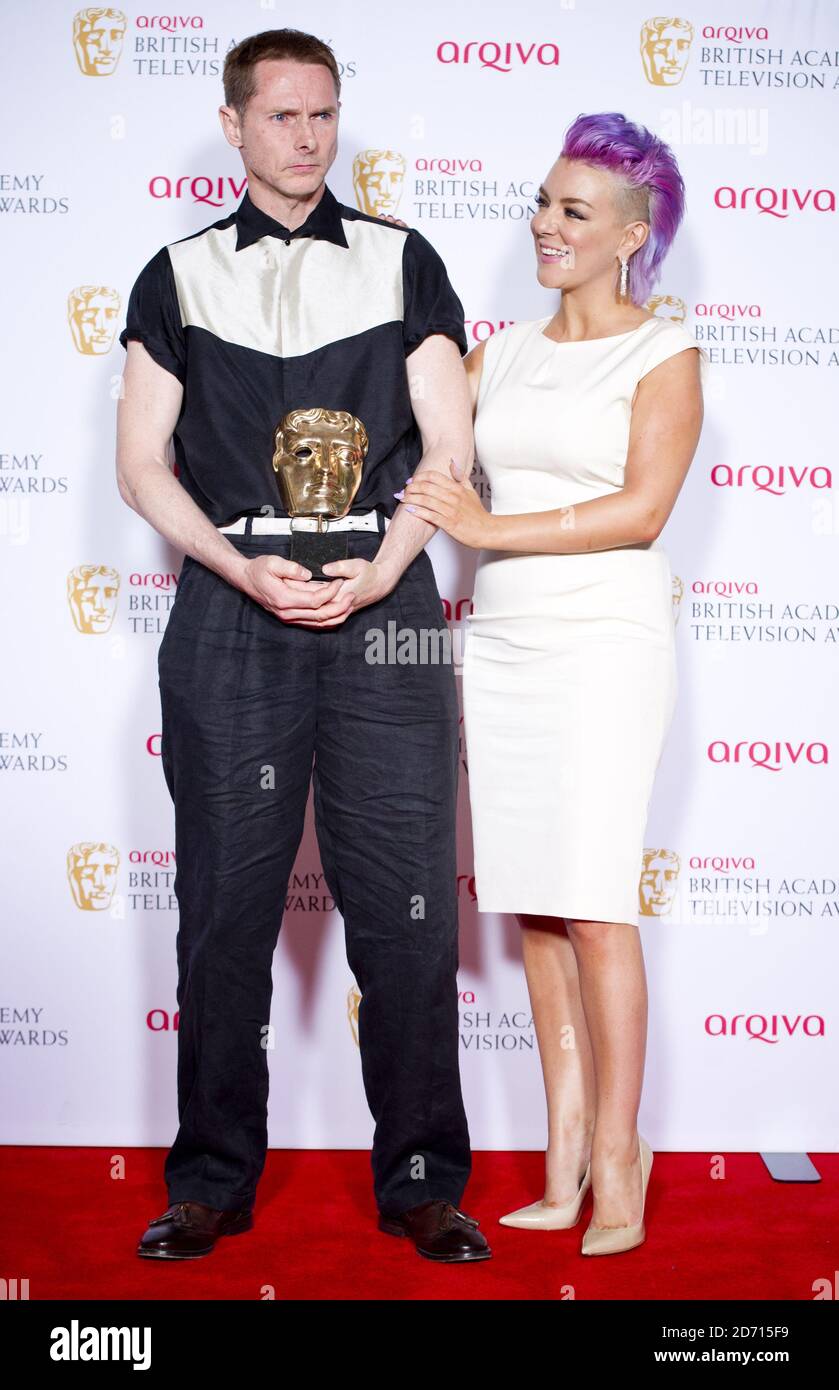 Sheridan Smith and Sean Harris with the Leading Actor Award for Southcliffe, at the 2014 Arqiva British Academy Television Awards at the Theatre Royal, Drury Lane, London. Stock Photo