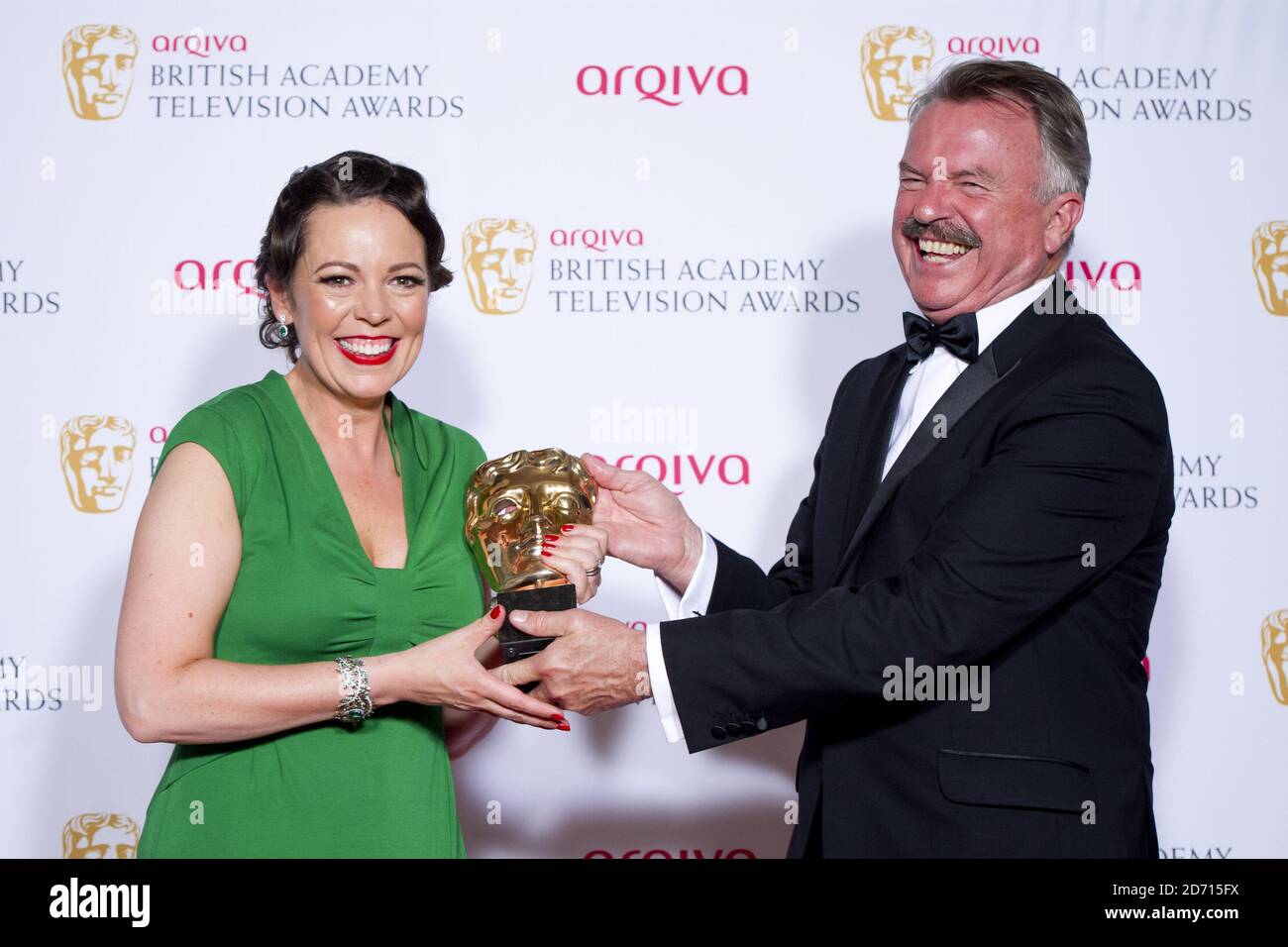 Olivia Colman with the Leading Actress Award for Broadchurch, at the