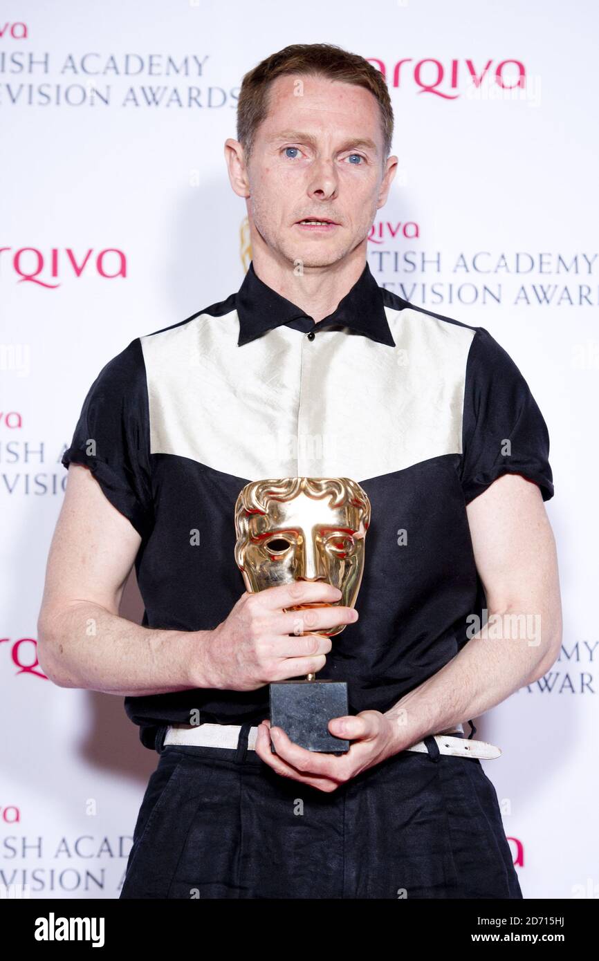 Sean Harris with the Leading Actor Award for Southcliffe, at the 2014 Arqiva British Academy Television Awards at the Theatre Royal, Drury Lane, London. Stock Photo