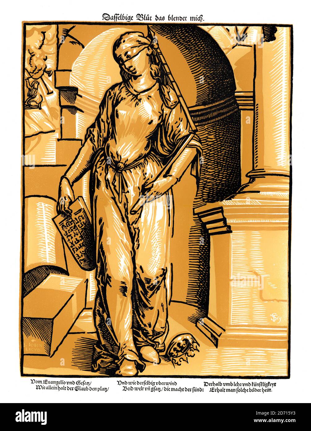 Tobias Stimmer, 16th century, The Old Covenant,  personified by an allegorical female figure, facsimile of the 19th century Stock Photo