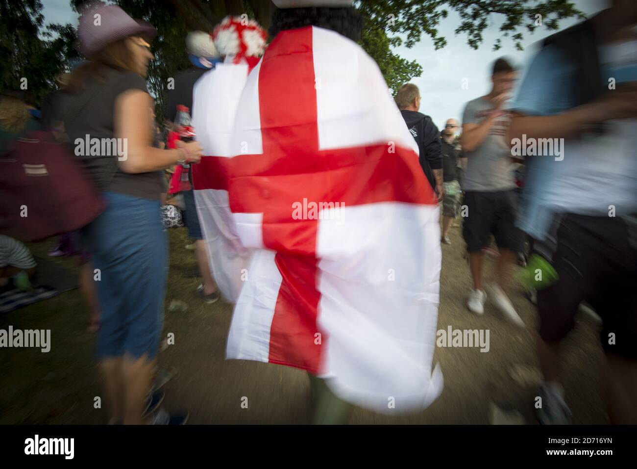 England Fans at the Isle of Wight Festival, at Newport on the Isle of Wight. Stock Photo