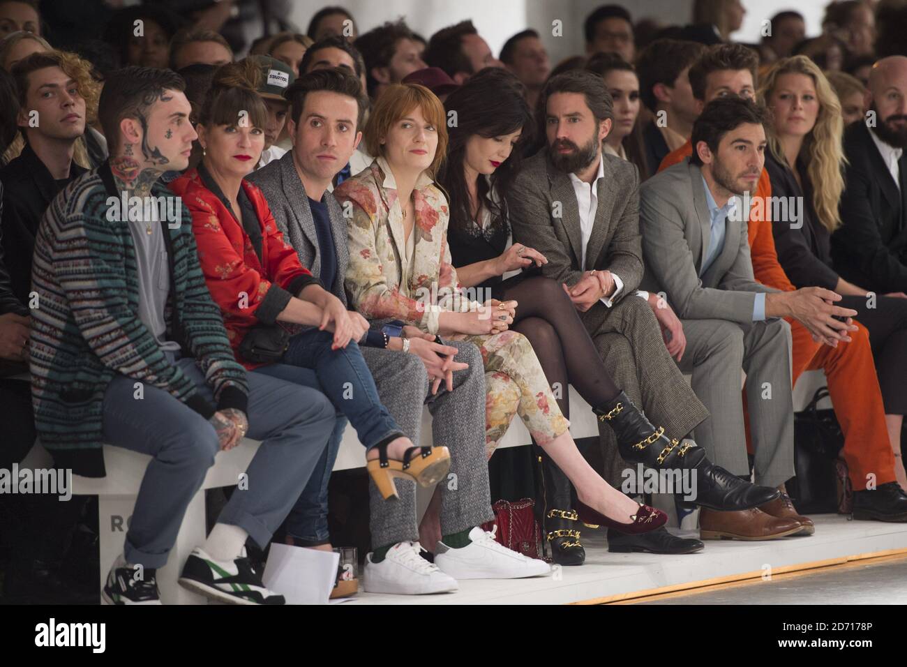 Nick Grimshaw, Florence Welch, Daisy Lowe and Jack Guinness on the