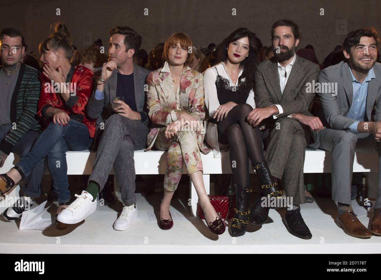 Nick Grimshaw, Florence Welch, Daisy Lowe and Jack Guinness on the