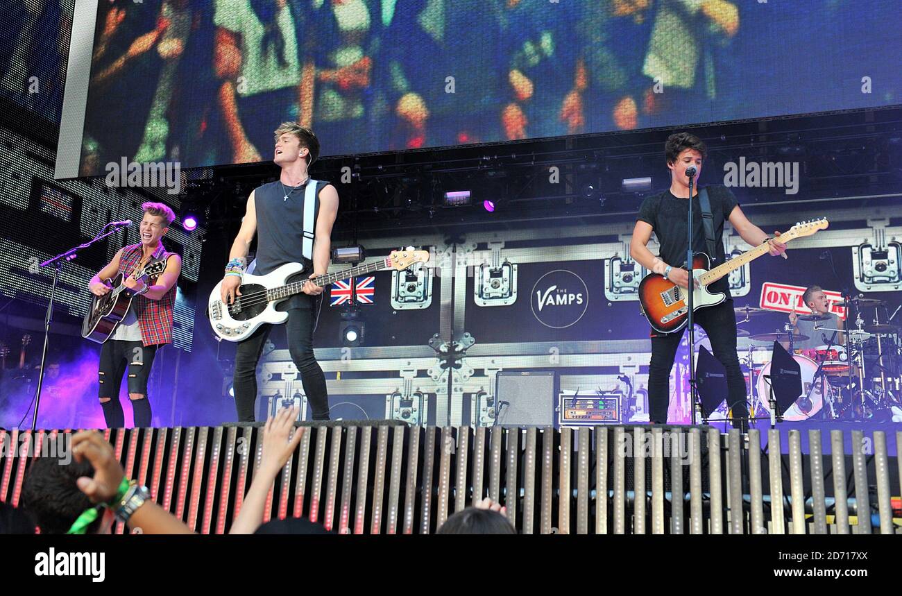The Vamps perform during Capital FM's Summertime Ball at Wembley Stadium,  London Stock Photo - Alamy