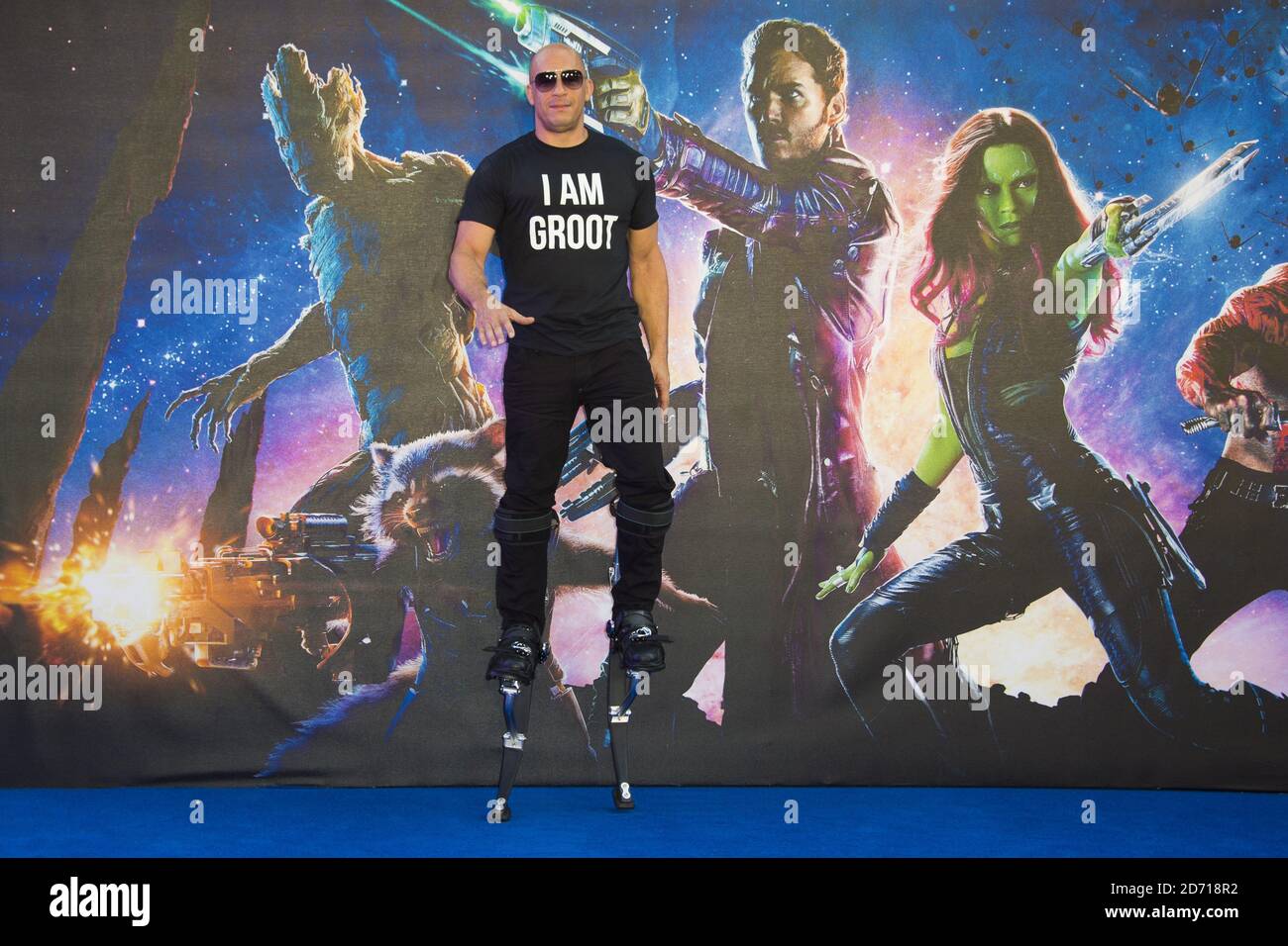 Vin Diesel attending the premiere of Guardians Of The Galaxy at the Empire cinema in London. Stock Photo