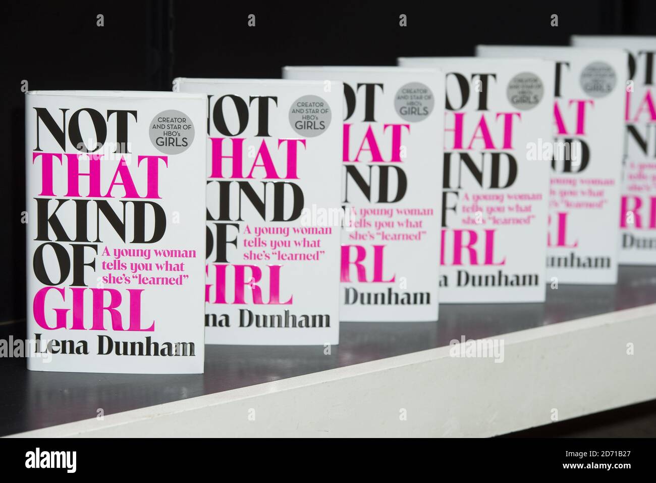 Copies of Lena Dunham's book, Not That Kind of Girl, at Waterstone's in