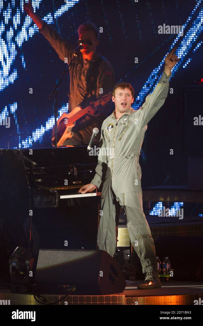 James Blunt performing at the Hammersmith Apollo in west London Stock