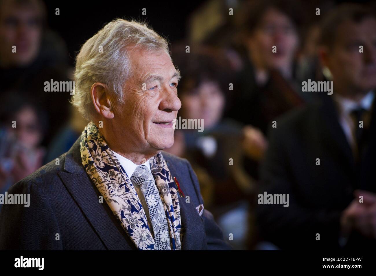 Ian McKellen arriving at The Hobbit: The Battle Of The Five Armies World Premiere held at Odeon Leicester Square and Empire IMAX, London Stock Photo