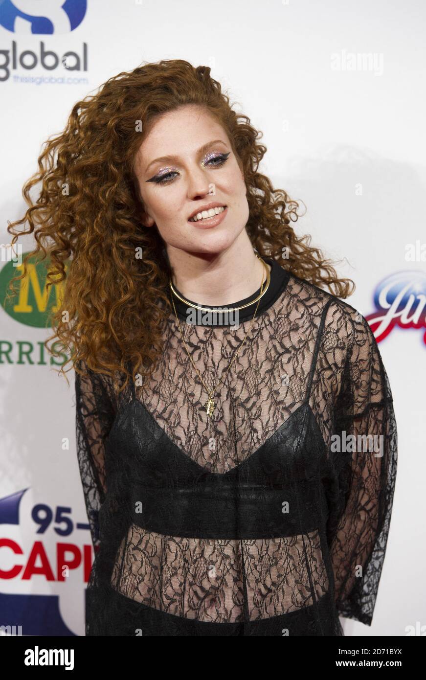 Jess Glynne backstage at the Capital FM Jingle Bell Ball, at the O2