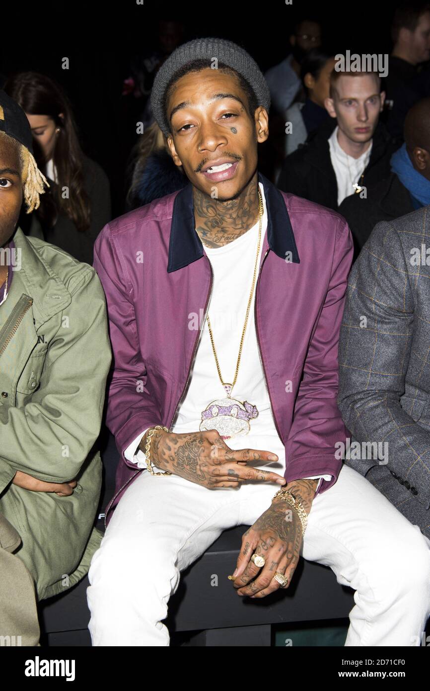 Wiz Khalifa Attends The Man Fashion Show Held At The Topman Show Space The Old Sorting Office As Part Of London Collections Men 15 Editors Note Wiz Khalifa Appears To Be Smoking