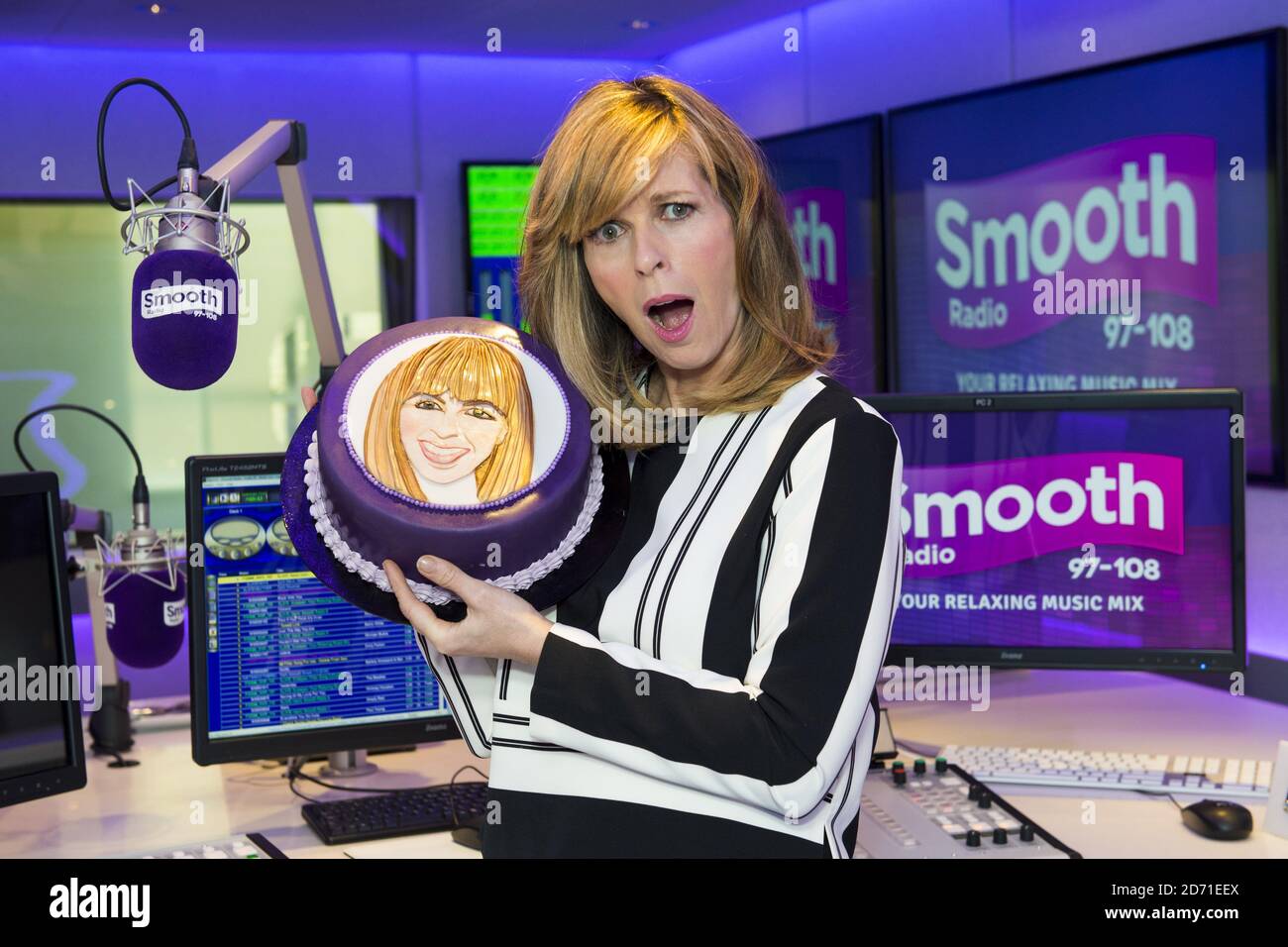 The Smooth Radio team present Myleene Klass and Kate Garraway with cakes to  celebrate the one year anniversary of the new Smooth and their shows.  Myleene hosts 'Smooth Saturday' and Kate Garraway