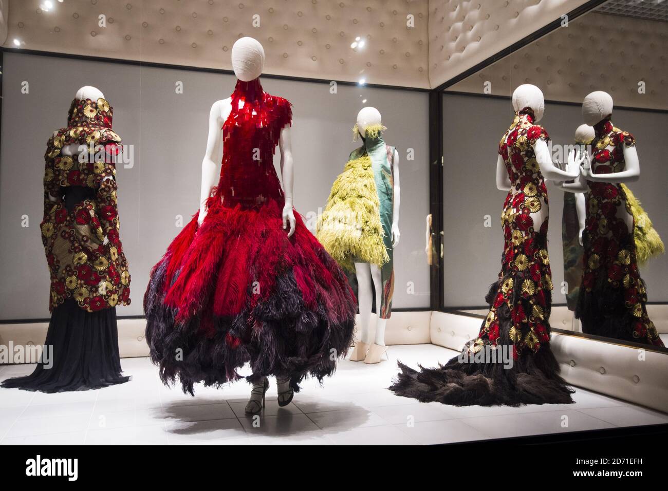 Creations from the Voss collection, on display at the Alexander McQueen:  Savage Beauty exhibition, at the Victoria and Albert Museum in Kensington,  London Stock Photo - Alamy