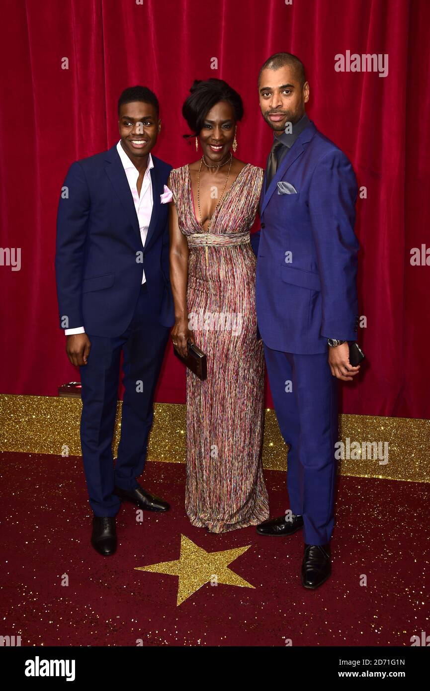 Karl Collins (right), Duayne Boachie and Jacqueline Boatswain Stock