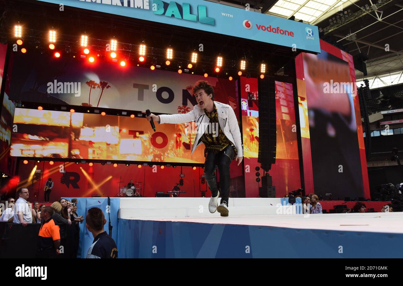 EXCLUSIVE Jake Roche of Rixton performs on stage during Capital FM's ...