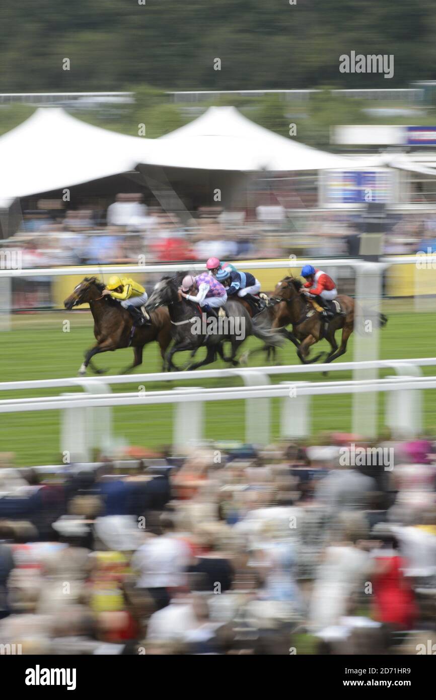 Runners and riders compete in the Duke Of Cambridge Stakes during day two of the 2015 Royal Ascot Meeting at Ascot Racecourse, Berkshire Stock Photo