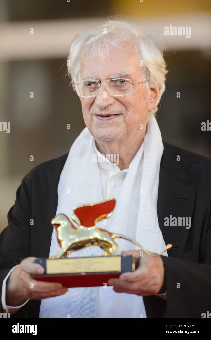 Bertrand Tavernier pictured with the Golden Lion for Lifetime