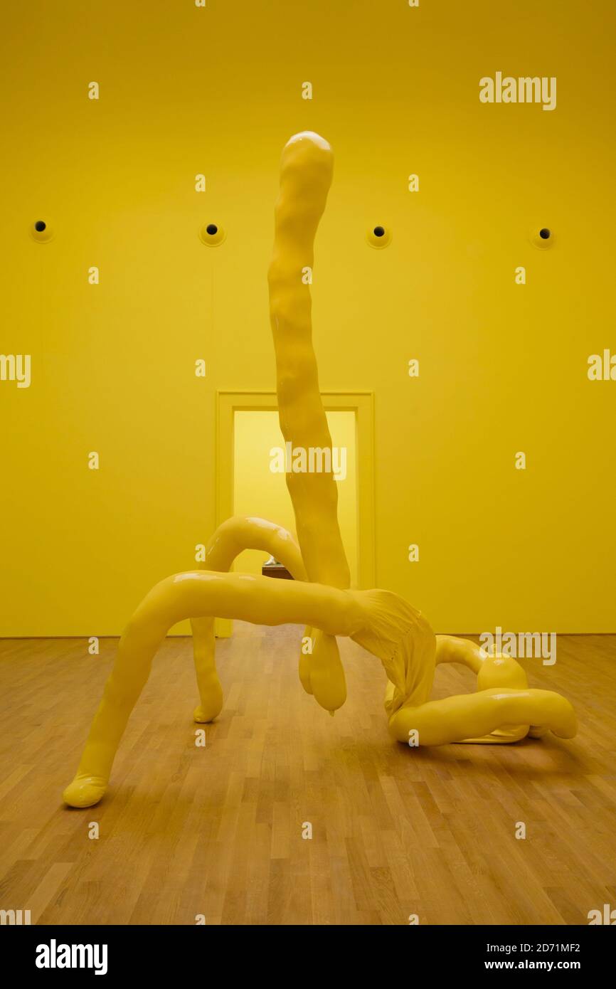 Artworks by Sarah Lucas on display in the British Pavillion at the 2015 Art Biennale in Venice, Italy. Stock Photo