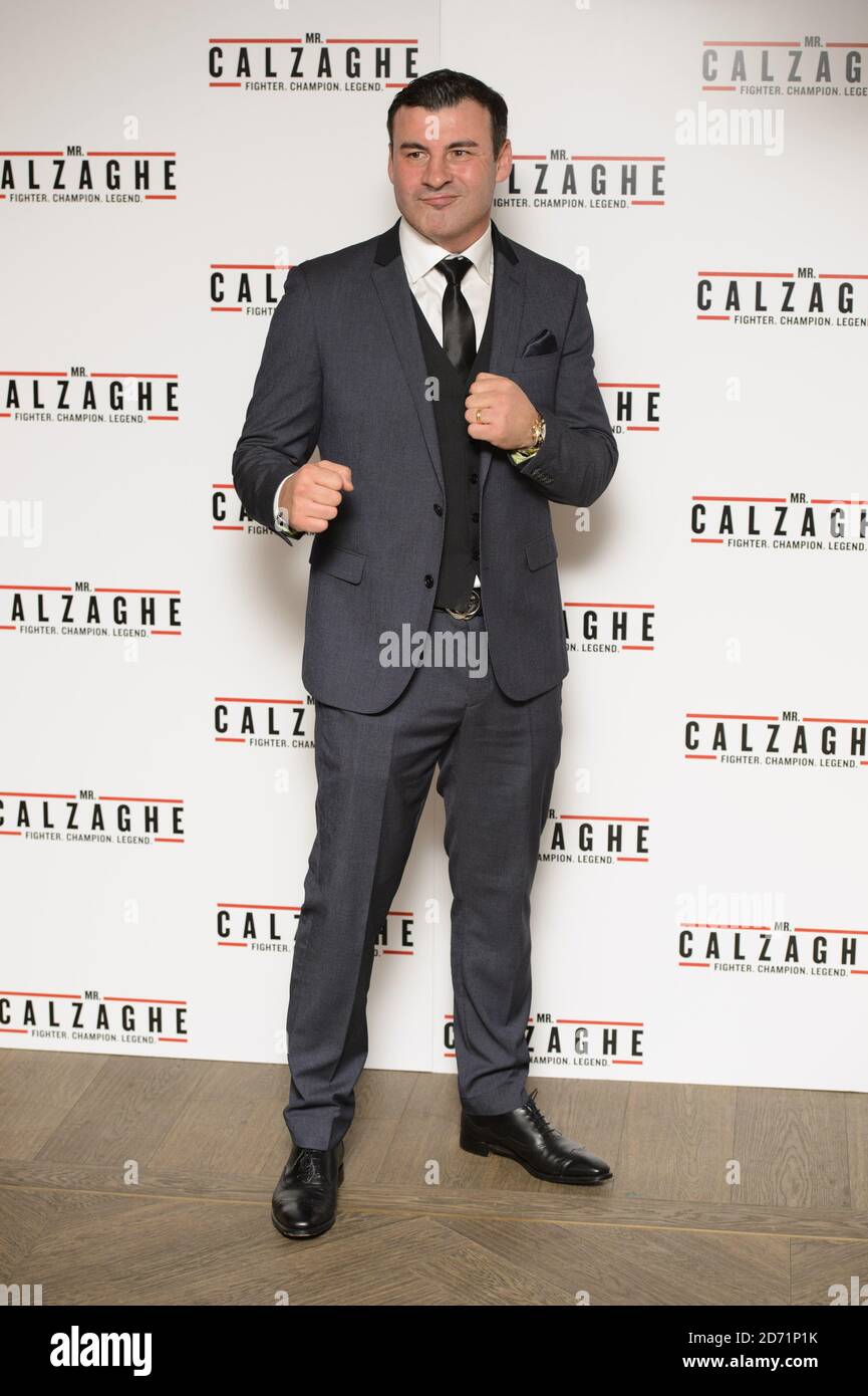 Joe Calzaghe attending the premiere of Mr Calzaghe, at the May Fair
