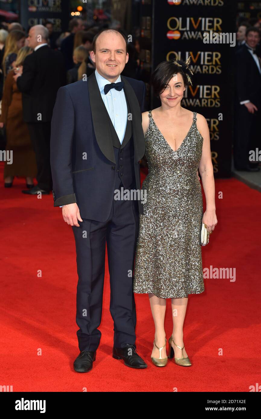 Rory Kinnear and Pandora Colin attending the Olivier Awards, at the Royal Opera House in London. Stock Photo