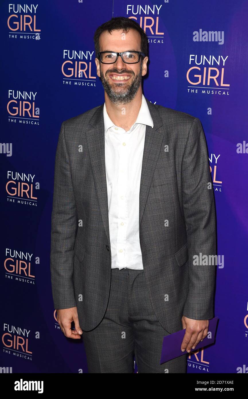 Marcus Brigstocke during the press night of Funny Girl at the Savoy Theatre in London. Stock Photo