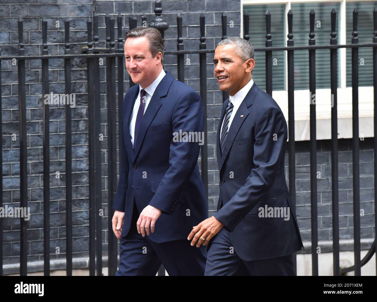 US President Barack Obama arrives at Number 10 Downing Street, London ...