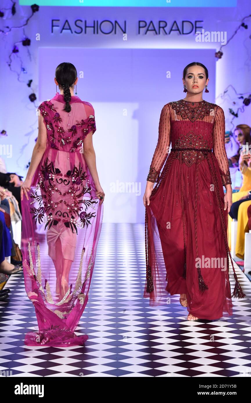 A model wears a design by Studio S at Fashion Parade, showcasing the
